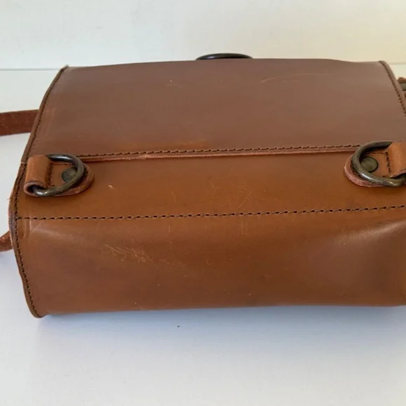 Love 41 Leather Brown Satchel Crossbody Bag Handmade Rustic Purse Rustic - Picture 13 of 15